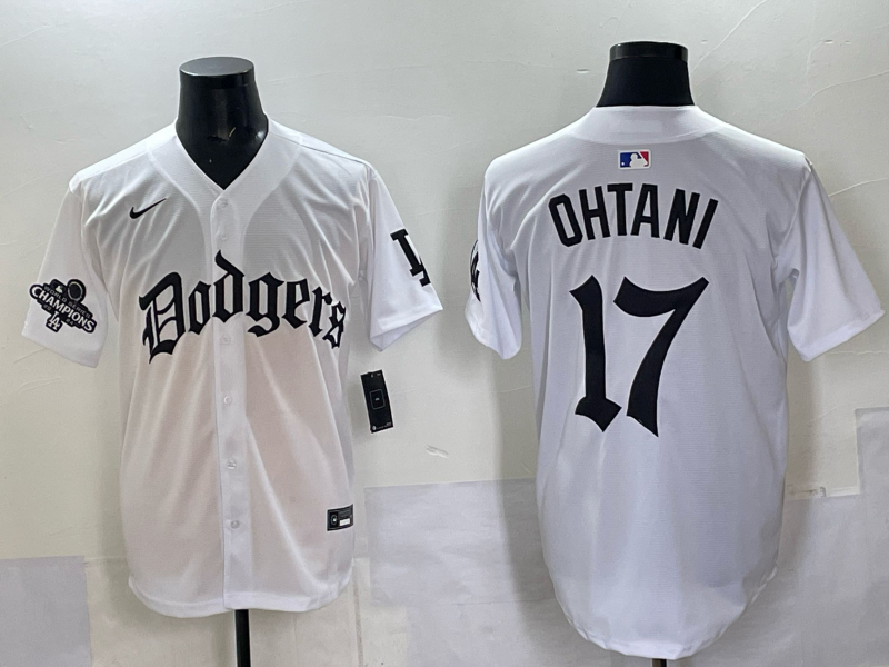 Men Los Angeles Dodgers #17 Ohtani white Nike 2025 MLB jersey 0011